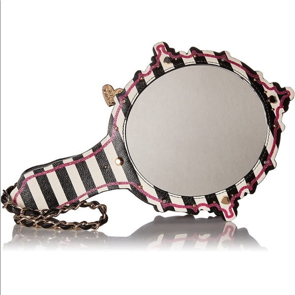 Rare Betsey Johnson Kitsch Hey Good Lookin Mirror Wristlet NEW VeganLeather - Picture 3 of 7